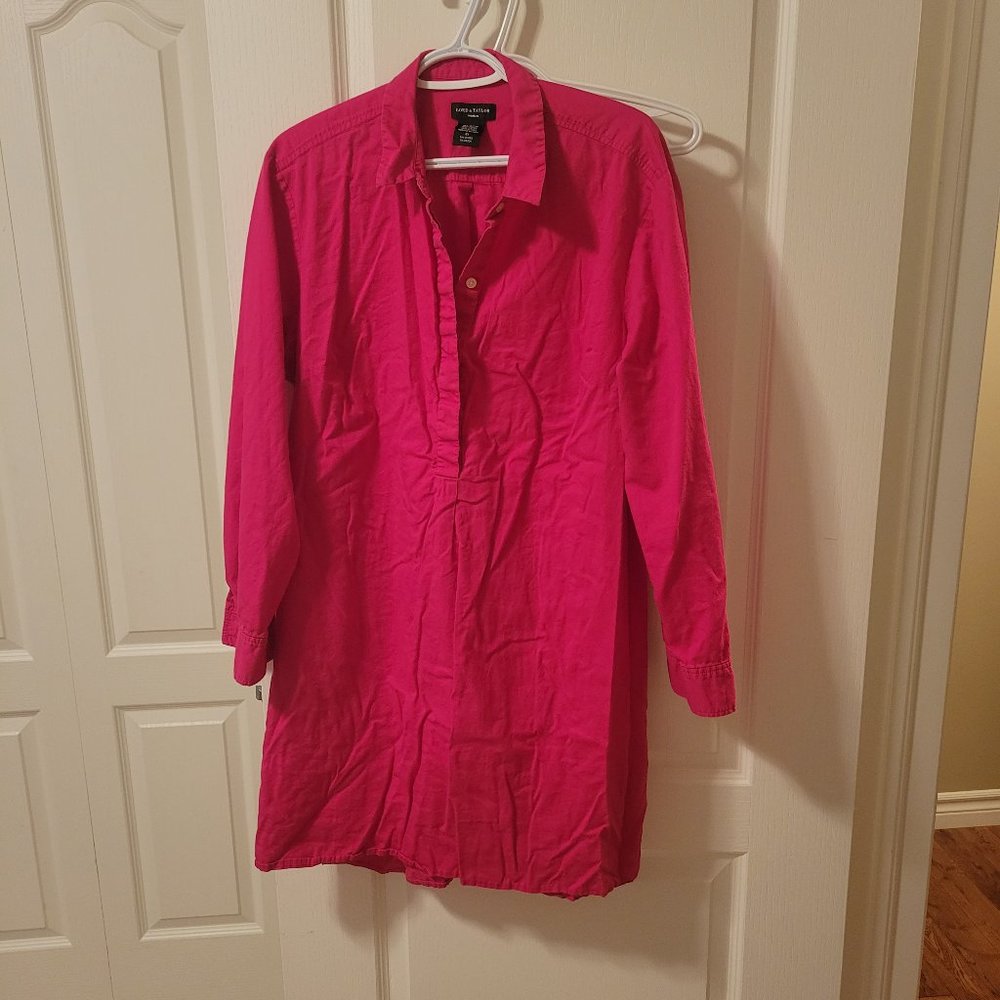 Pink tunic with roll sleeves